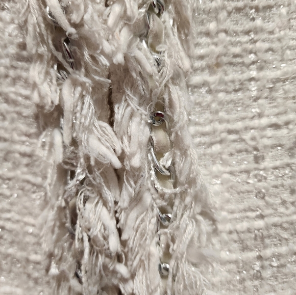 Boston Proper White Tweed Jacket Size 4 - Picture 4 of 9